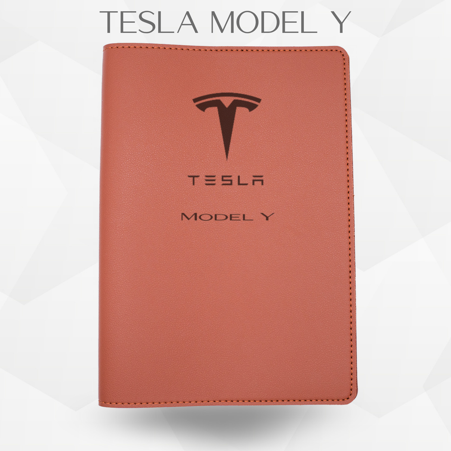 porte document tesla model Y de couleur marron