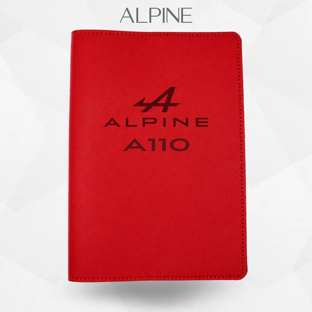 Porte document Alpine A110 de couleur rouge