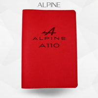 Porte document Alpine A110 de couleur rouge