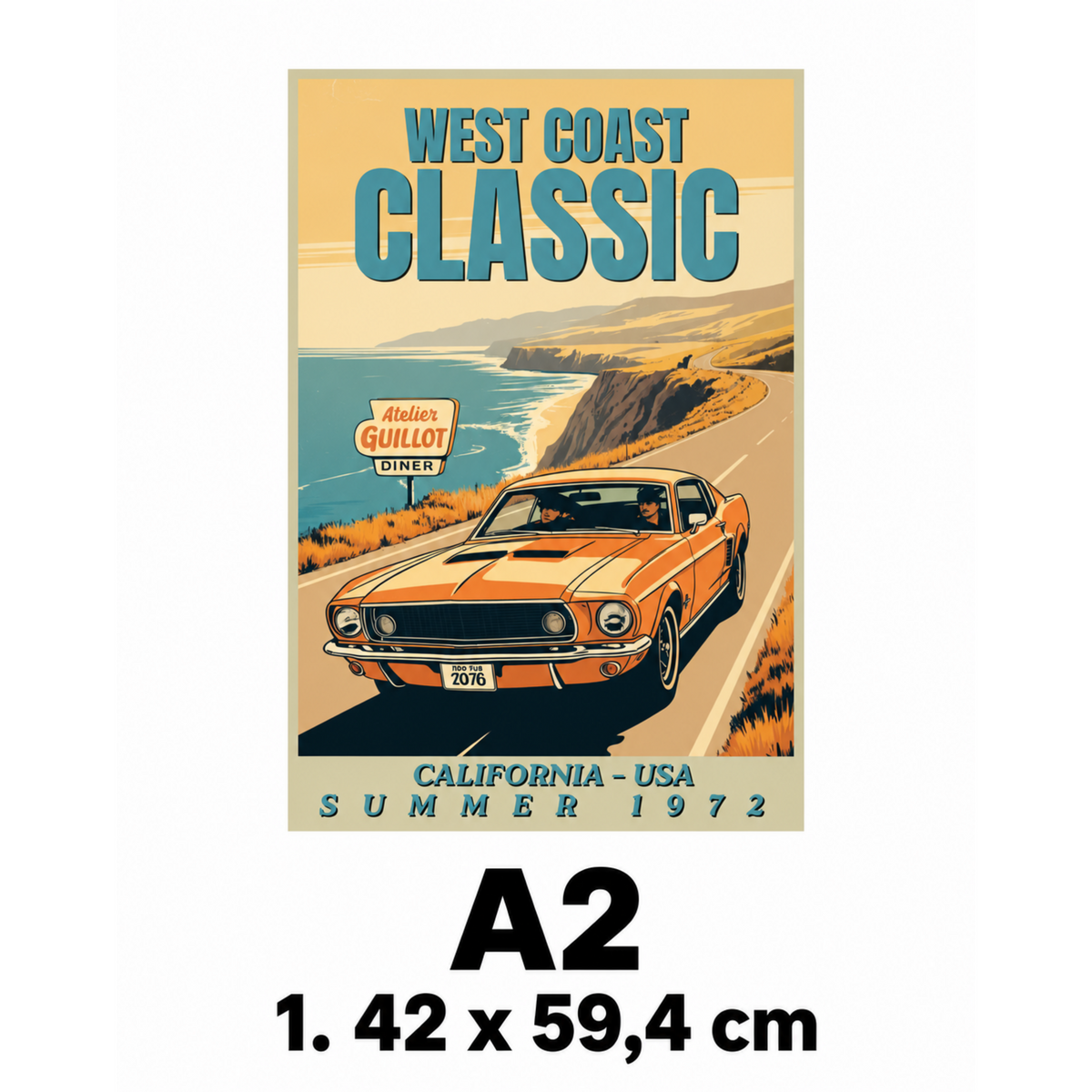 Taille affiche ford mustang