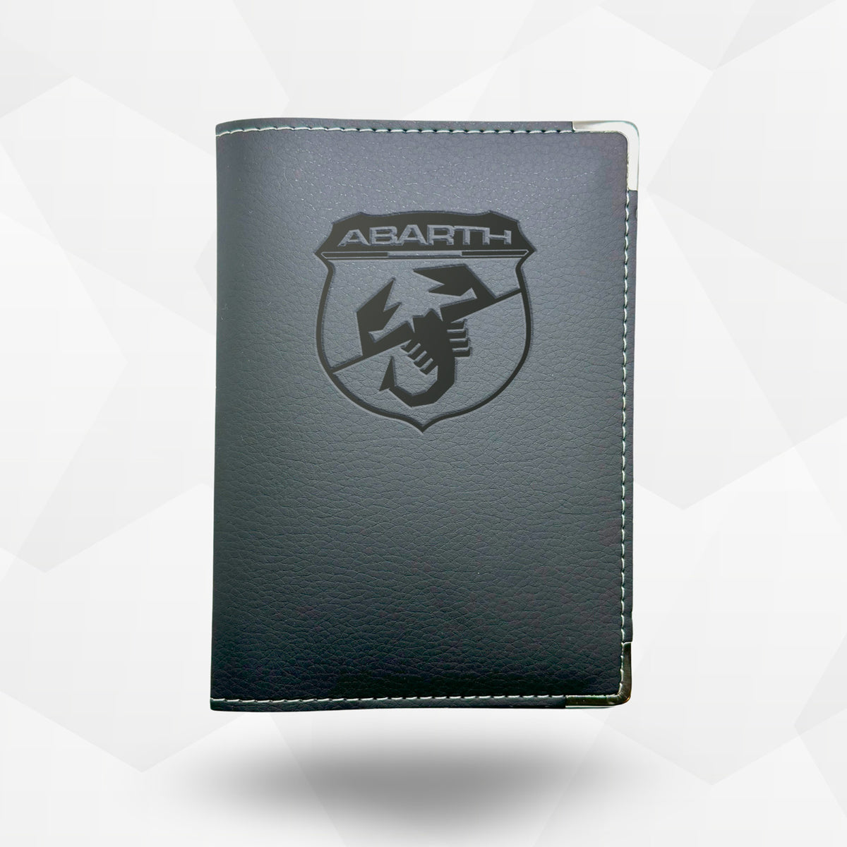 Porte carte grise Abarth – étui simili cuir gravure laser Atelier Guillot