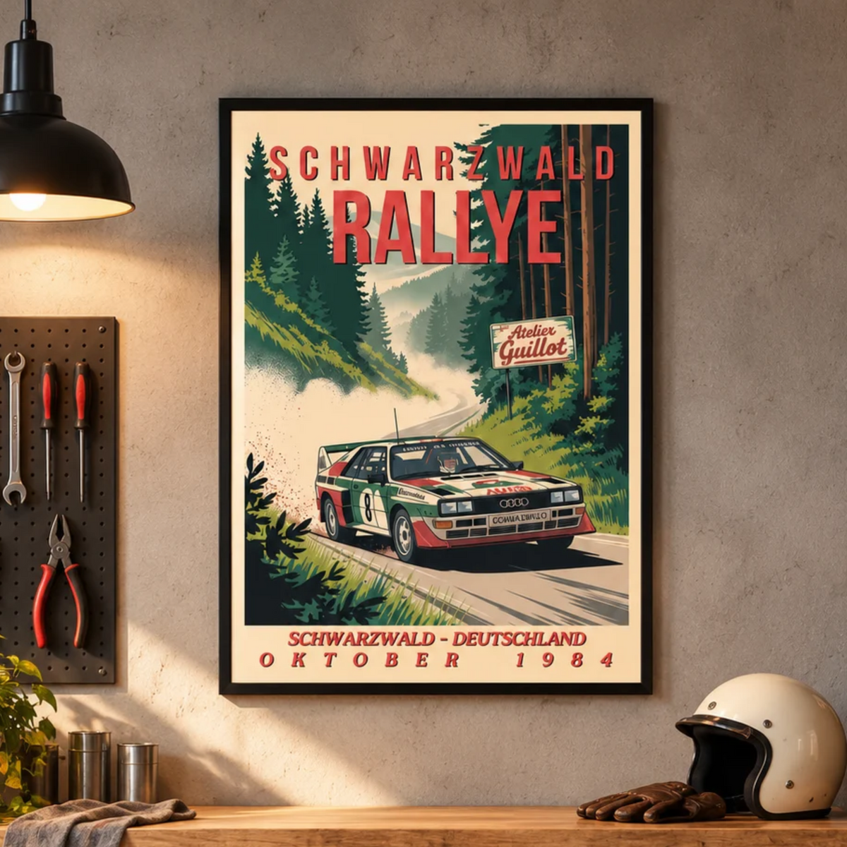 affiche audi RALLYE garage