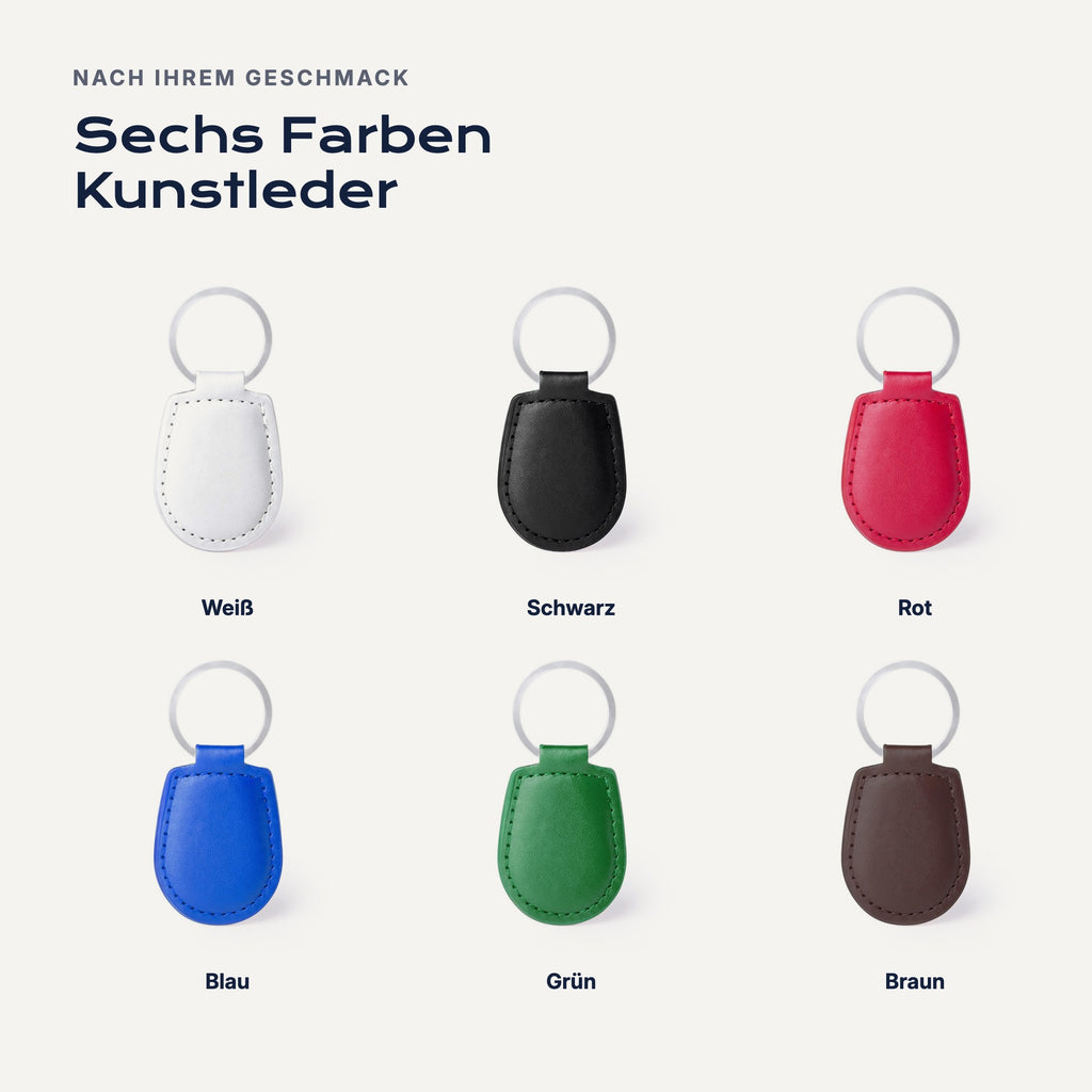 Sechs Farben: Weiß, Schwarz, Rot, Blau, Grün, Braun