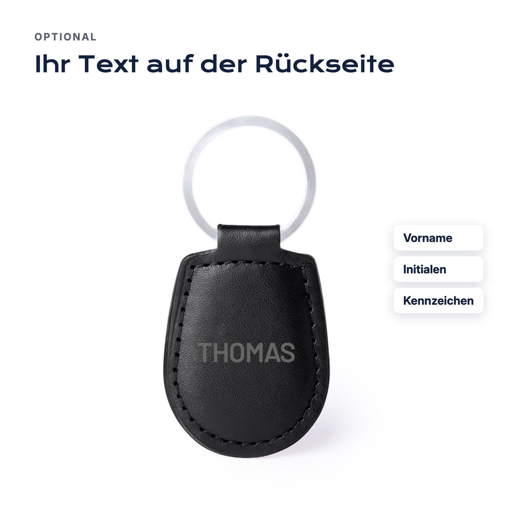 Option: gravierter Text auf der Rückseite (Vorname, Initialen, Kennzeichen)