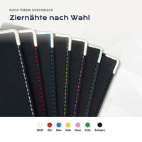 Ziernähte nach Wahl: Weiß, Rot, Blau, Gelb, Rosa, Grün, Schwarz
