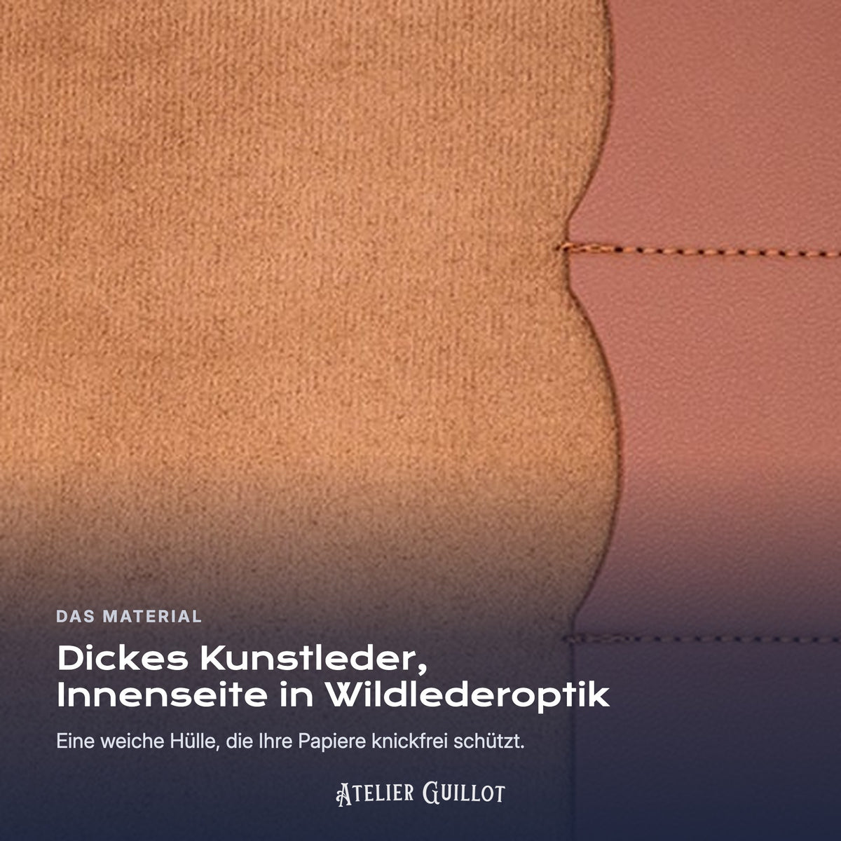 Dickes Kunstleder mit Innenseite in Wildlederoptik