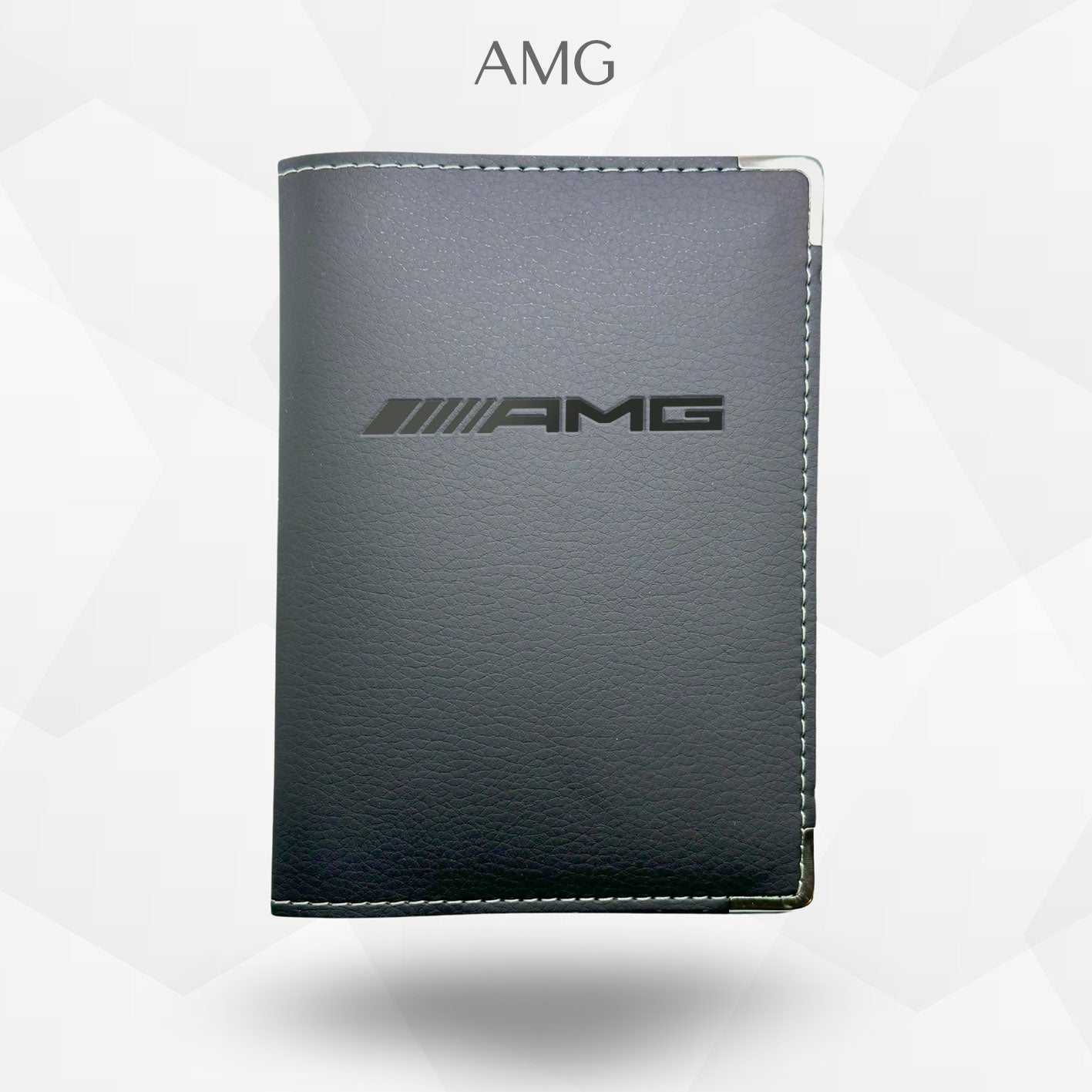 Porte carte grise AMG Mercedes – étui simili cuir gravure laser Atelier Guillot