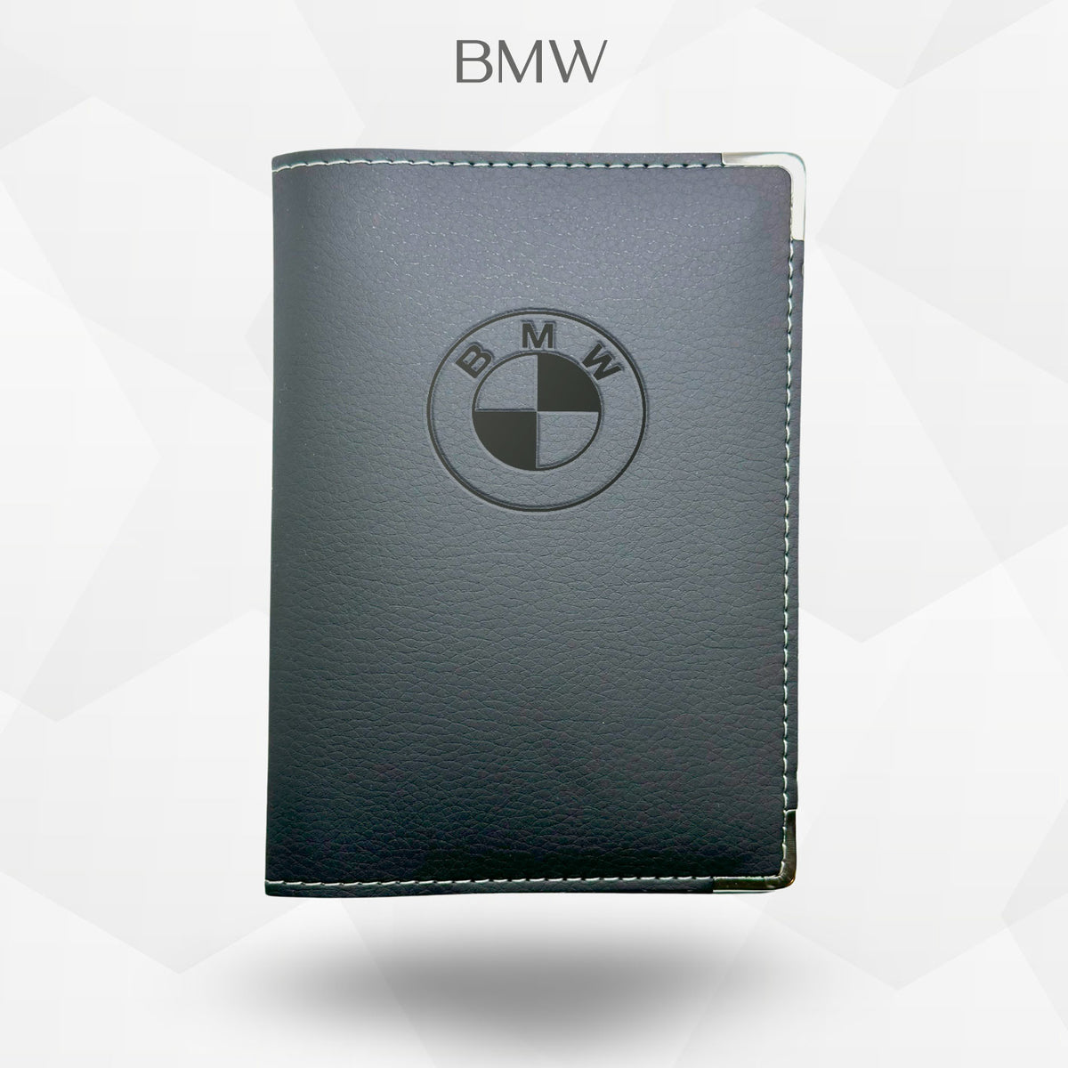 Porte carte grise BMW – étui simili cuir gravure laser Atelier Guillot