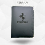 Porte carte grise Ferrari – étui simili cuir gravure laser Atelier Guillot