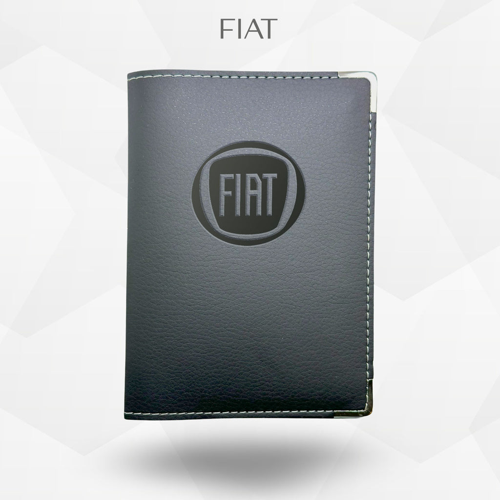 Porte carte grise Fiat – étui simili cuir gravure laser Atelier Guillot