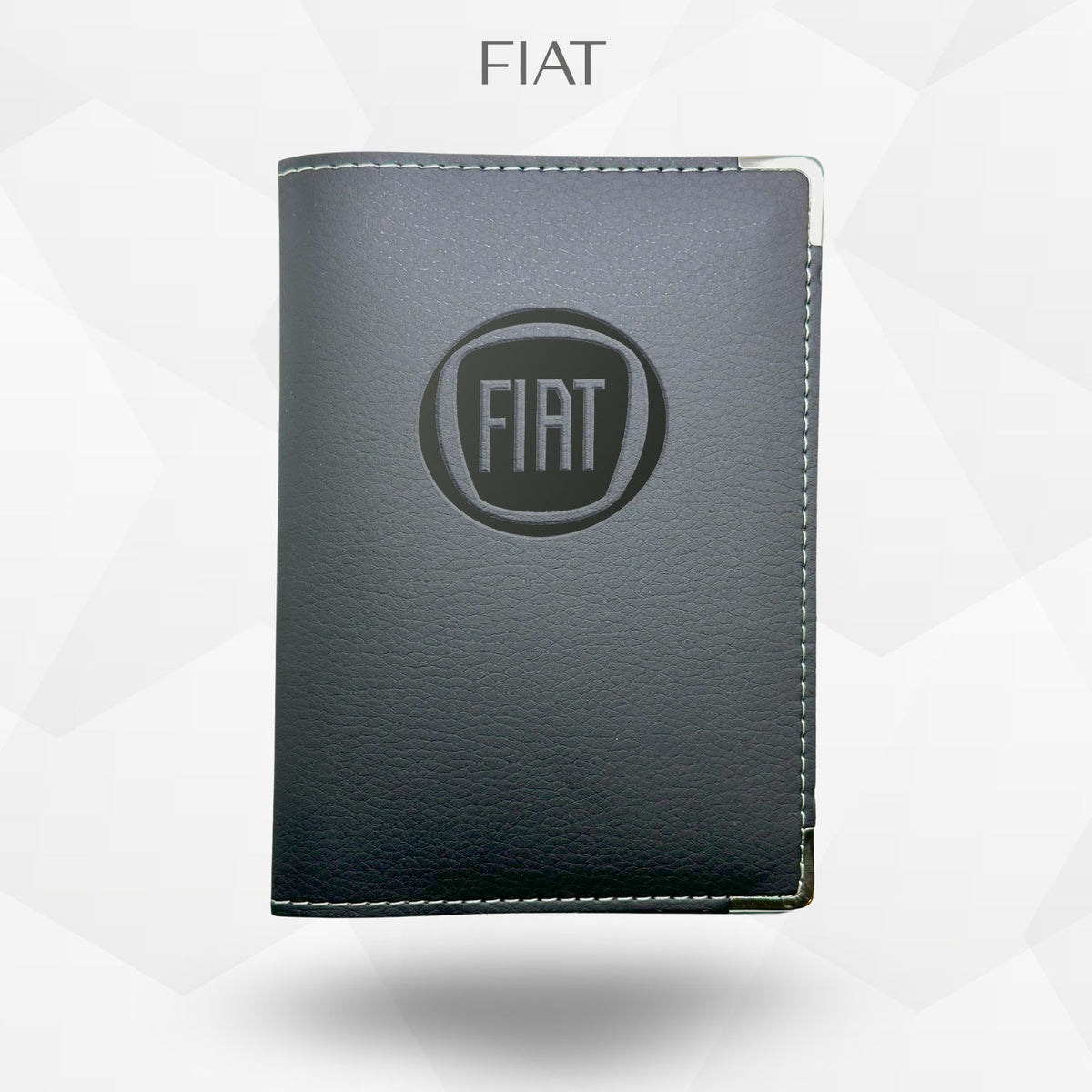 Porte carte grise Fiat – étui simili cuir gravure laser Atelier Guillot