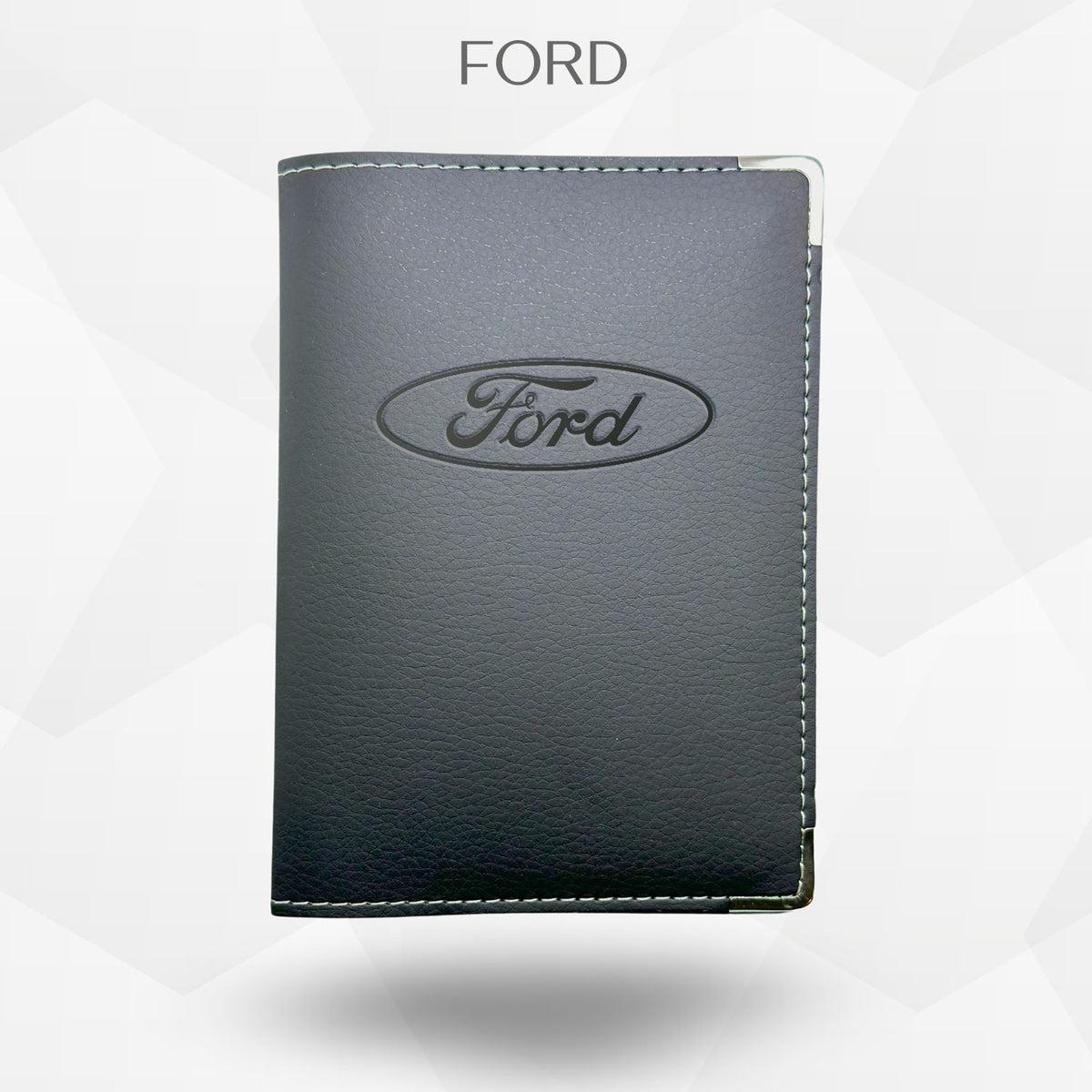 Porte carte grise Ford – étui simili cuir gravure laser Atelier Guillot