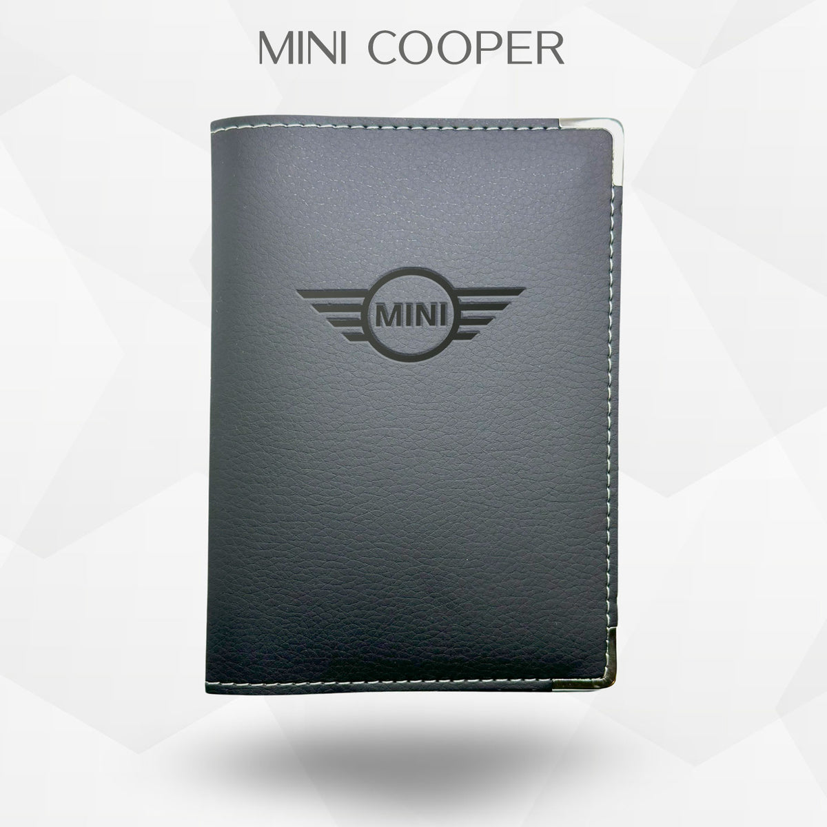 Porte carte grise Mini Cooper – étui simili cuir gravure laser Atelier Guillot