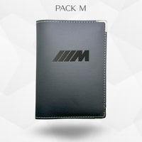 Porte carte grise Pack M BMW – étui simili cuir gravure laser Atelier Guillot