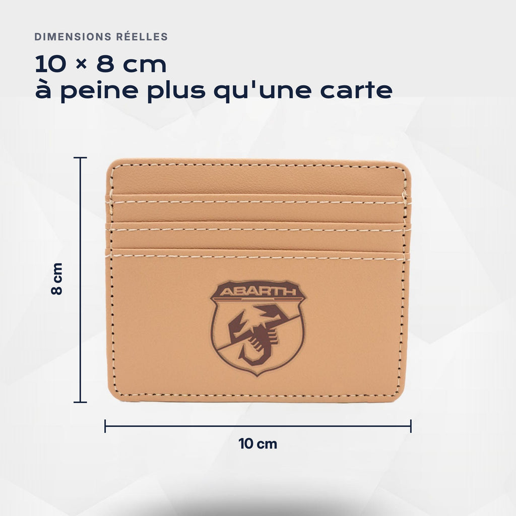 Porte-carte bancaire Abarth Atelier Guillot : 10 × 8 cm, à peine plus qu'une carte