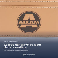 Logo Aixam gravé au laser dans le simili cuir