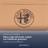 Logo Alfa-Romeo, per Laser in Kunstleder graviert