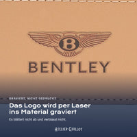 Logo Bentley, per Laser in Kunstleder graviert