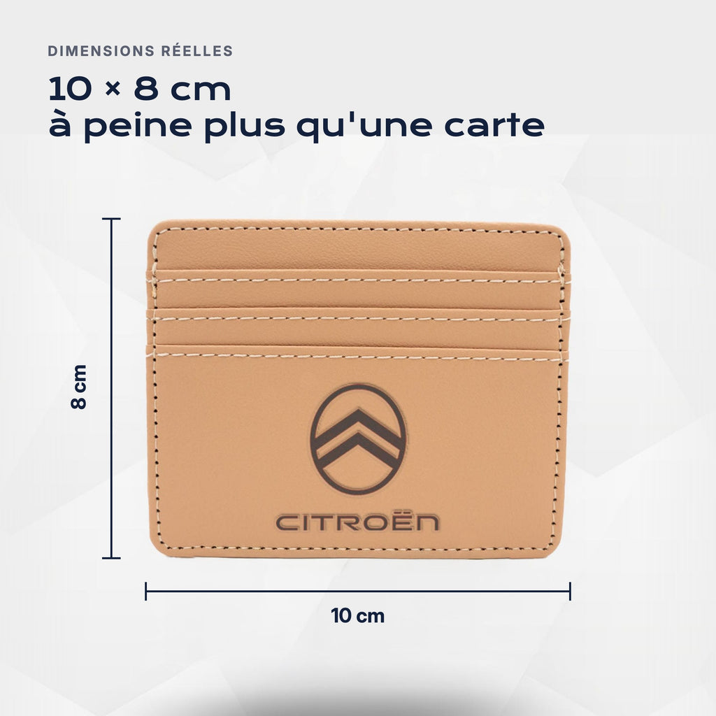 Porte-carte bancaire Citroën Atelier Guillot : 10 × 8 cm, à peine plus qu'une carte