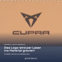 Logo Cupra, per Laser in Kunstleder graviert