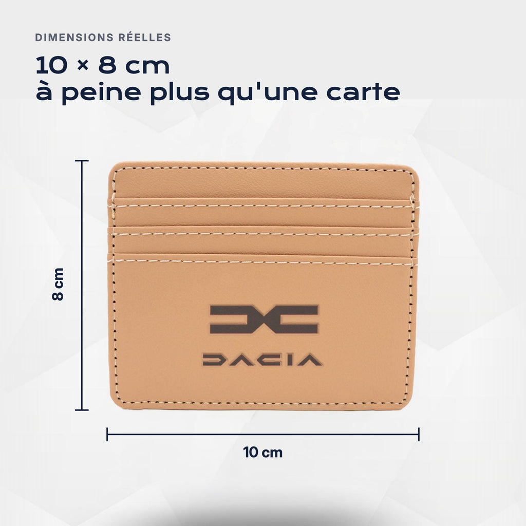 Porte-carte bancaire Dacia Atelier Guillot : 10 × 8 cm, à peine plus qu'une carte