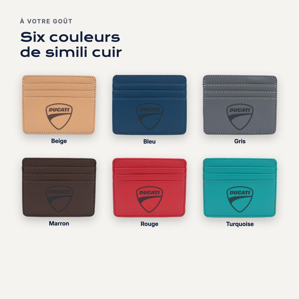 Porte-carte bancaire Ducati : les couleurs de simili cuir