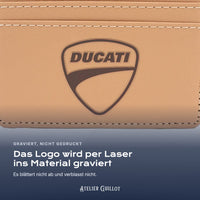 Logo Ducati, per Laser in Kunstleder graviert