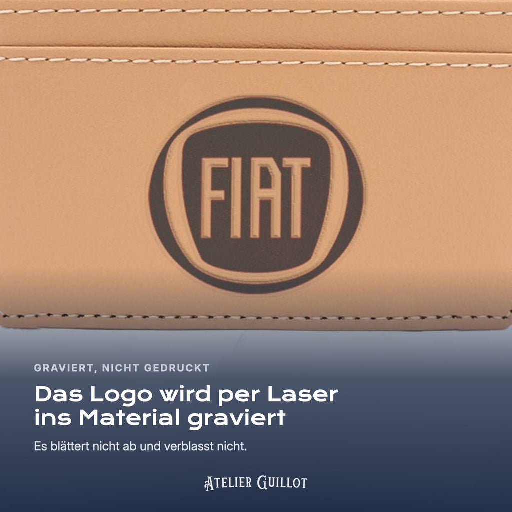 Logo Fiat, per Laser in Kunstleder graviert
