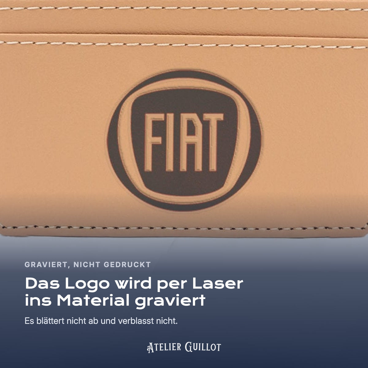Logo Fiat, per Laser in Kunstleder graviert