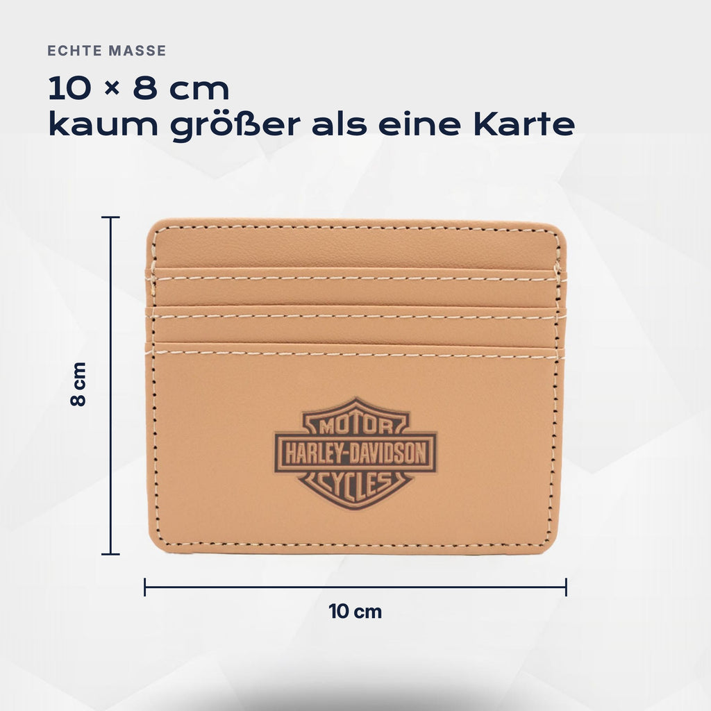 Kartenetui Harley-Davidson von Atelier Guillot: 10 × 8 cm, kaum größer als eine Karte