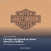 Logo Harley-Davidson gravé au laser dans le simili cuir