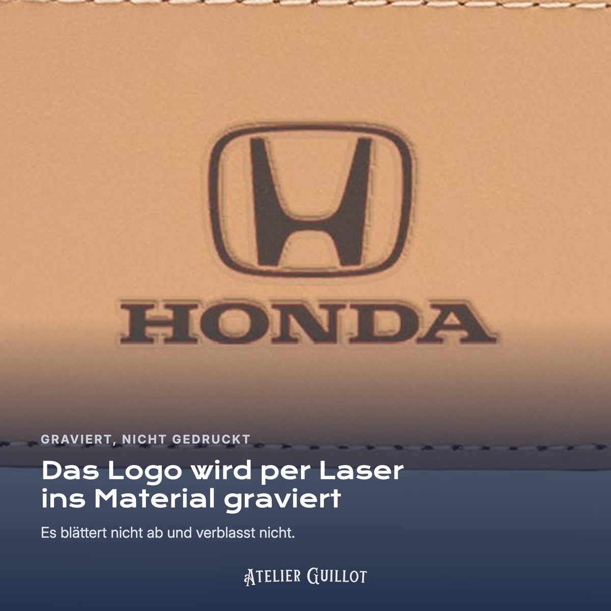 Logo Honda, per Laser in Kunstleder graviert