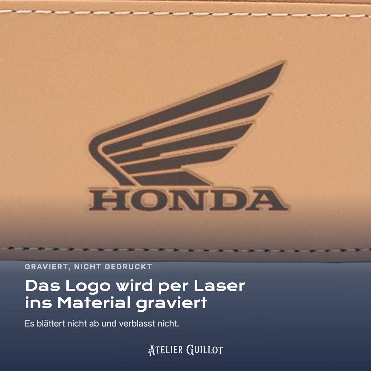 Logo Honda Moto, per Laser in Kunstleder graviert