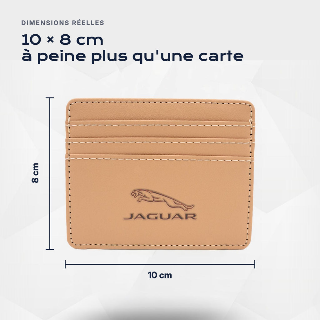 Porte-carte bancaire Jaguar Atelier Guillot : 10 × 8 cm, à peine plus qu'une carte