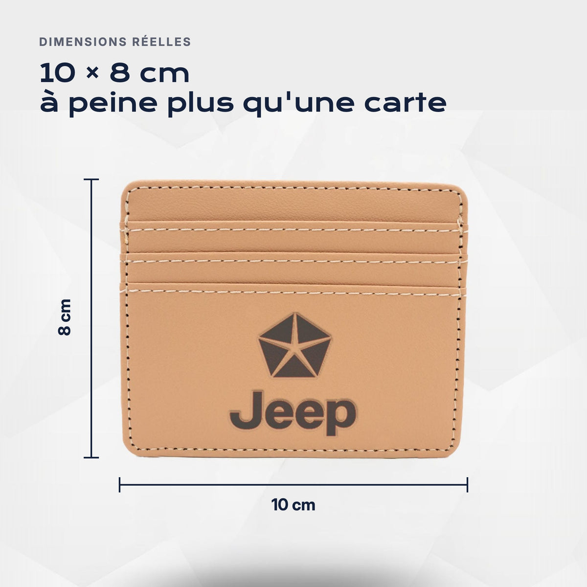 Porte-carte bancaire Jeep Atelier Guillot : 10 × 8 cm, à peine plus qu'une carte
