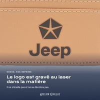 Logo Jeep gravé au laser dans le simili cuir