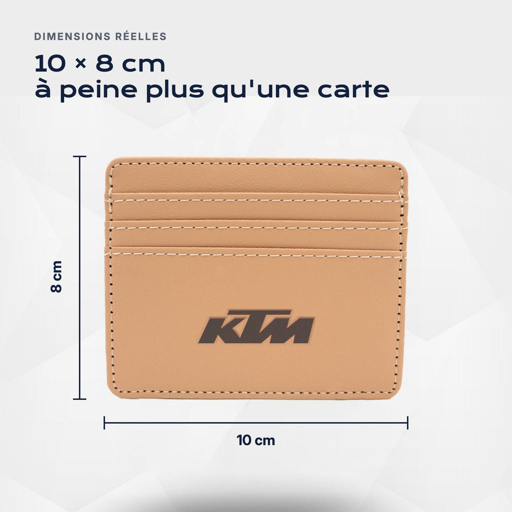 Porte-carte bancaire KTM Atelier Guillot : 10 × 8 cm, à peine plus qu'une carte
