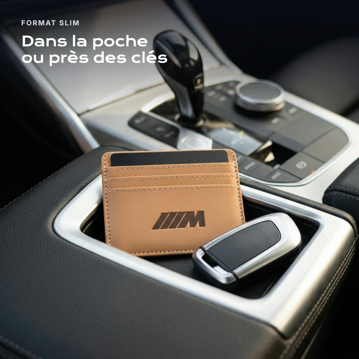 Porte-carte bancaire Pack M près d'une clé, format slim