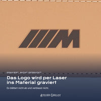 Logo Pack M, per Laser in Kunstleder graviert