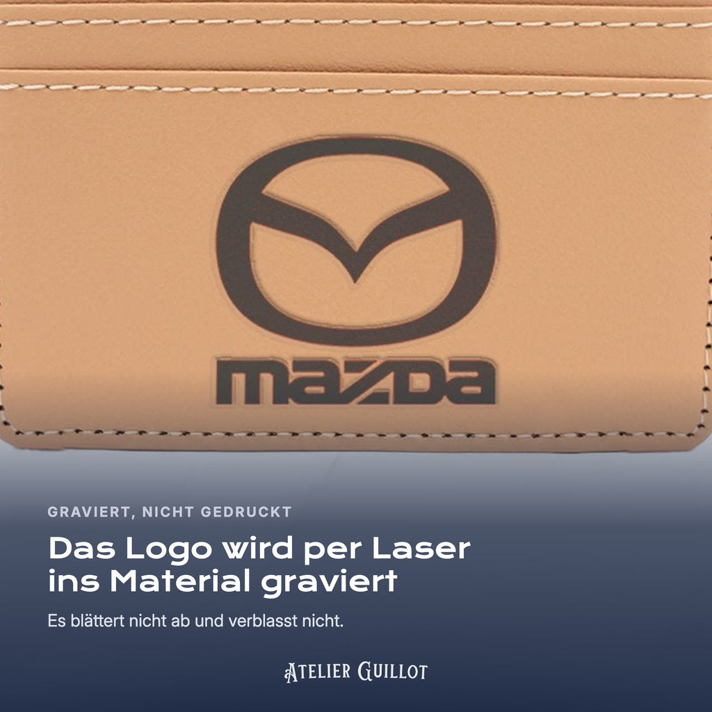 Logo Mazda, per Laser in Kunstleder graviert