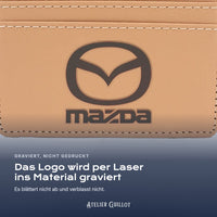 Logo Mazda, per Laser in Kunstleder graviert