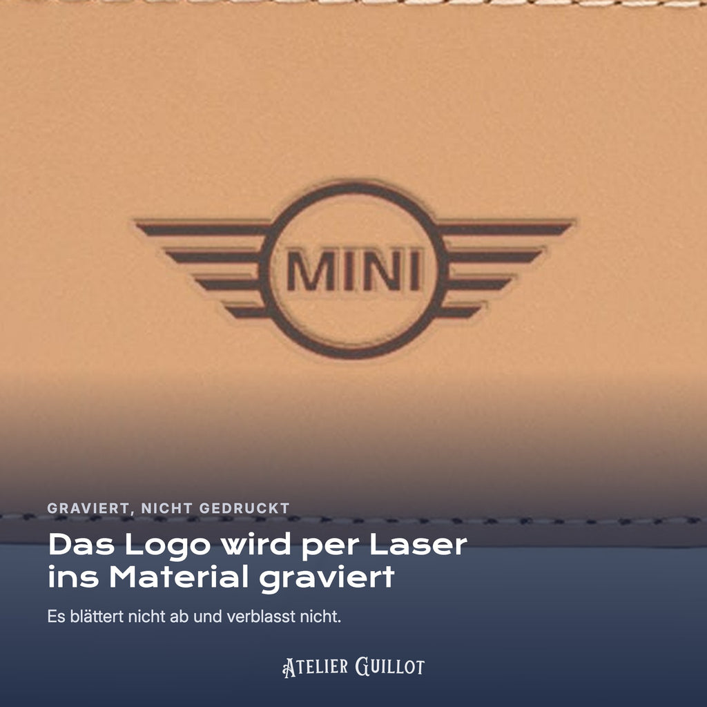 Logo Mini, per Laser in Kunstleder graviert