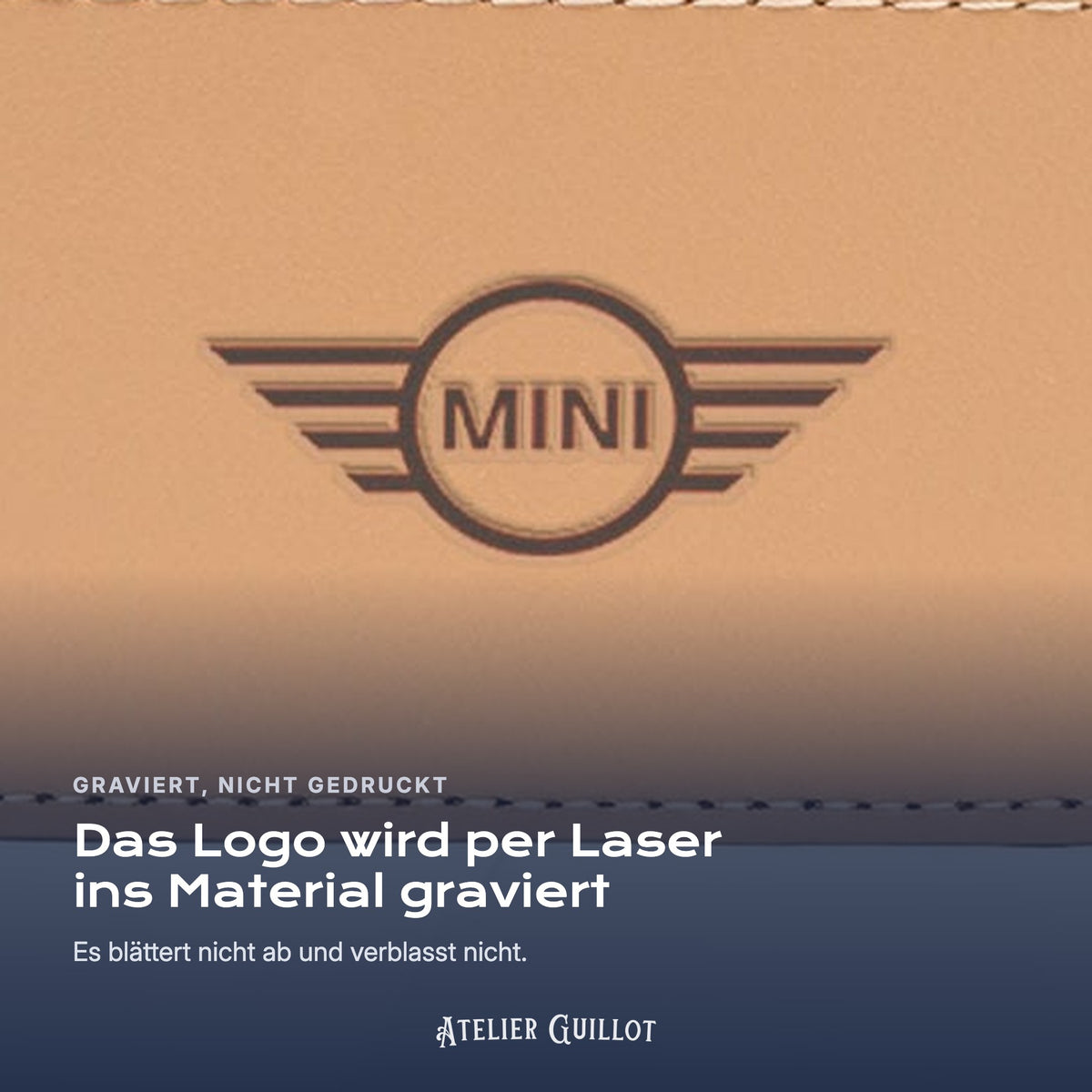 Logo Mini, per Laser in Kunstleder graviert