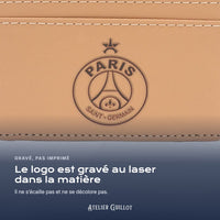 Logo Paris gravé au laser dans le simili cuir