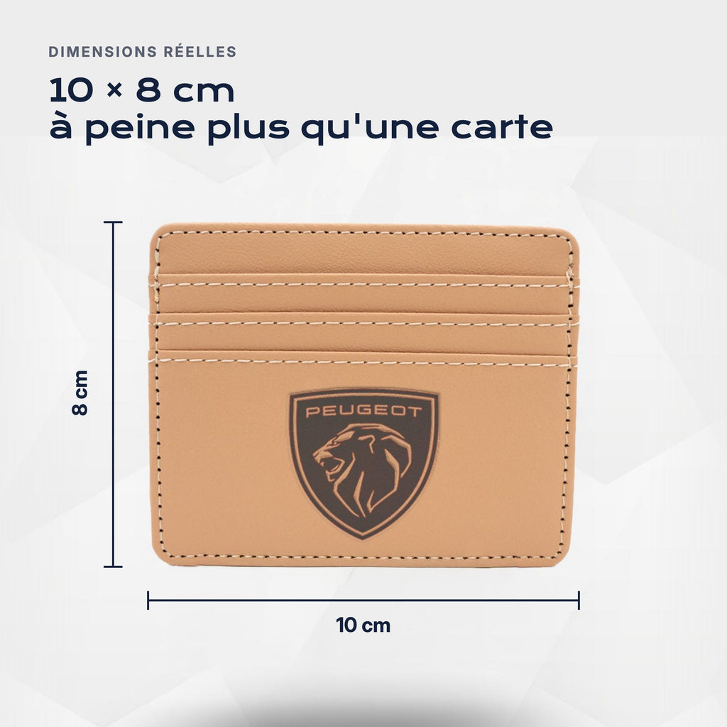 Porte-carte bancaire Peugeot Atelier Guillot : 10 × 8 cm, à peine plus qu'une carte