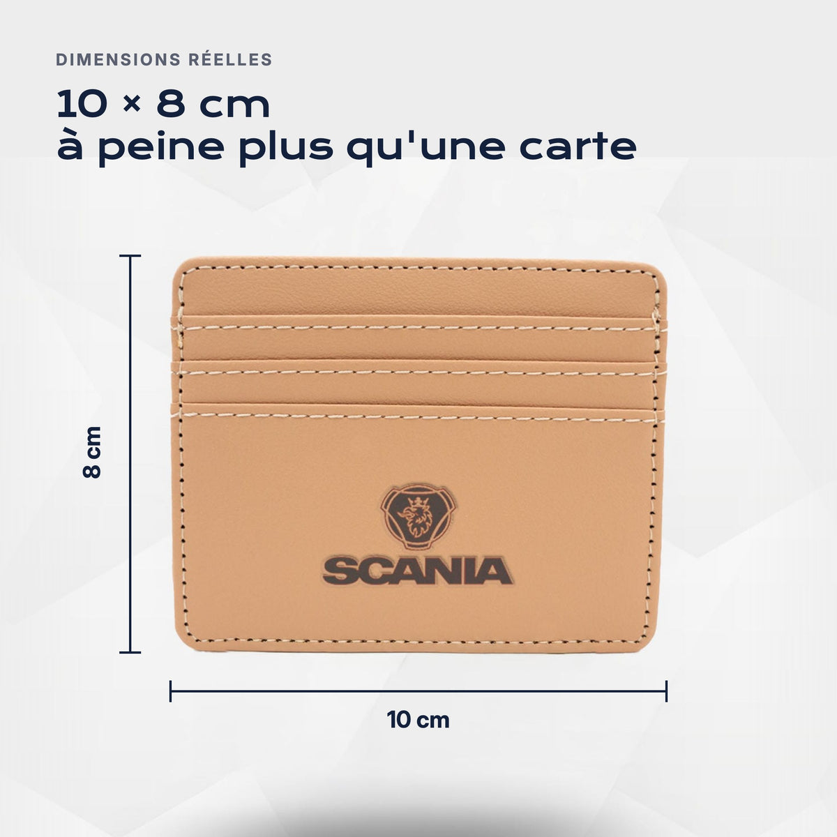 Porte-carte bancaire Scania Atelier Guillot : 10 × 8 cm, à peine plus qu'une carte