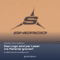Logo Sherco, per Laser in Kunstleder graviert