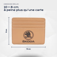 Porte-carte bancaire Skoda Atelier Guillot : 10 × 8 cm, à peine plus qu'une carte