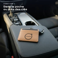 Porte-carte bancaire Volvo près d'une clé, format slim