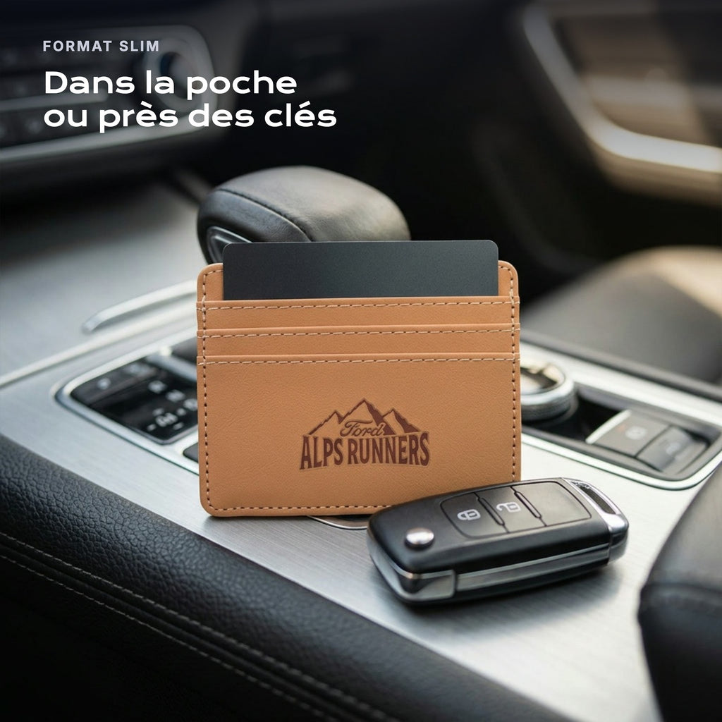 Porte-carte bancaire X Ford Alps Runners près d'une clé, format slim
